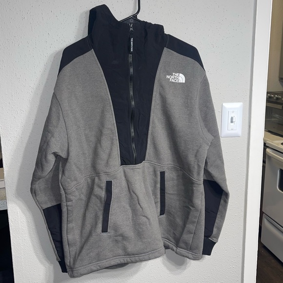 North Face Hybrid Hooded Sweatshirt Men Jacket Black Gray Size Medium M